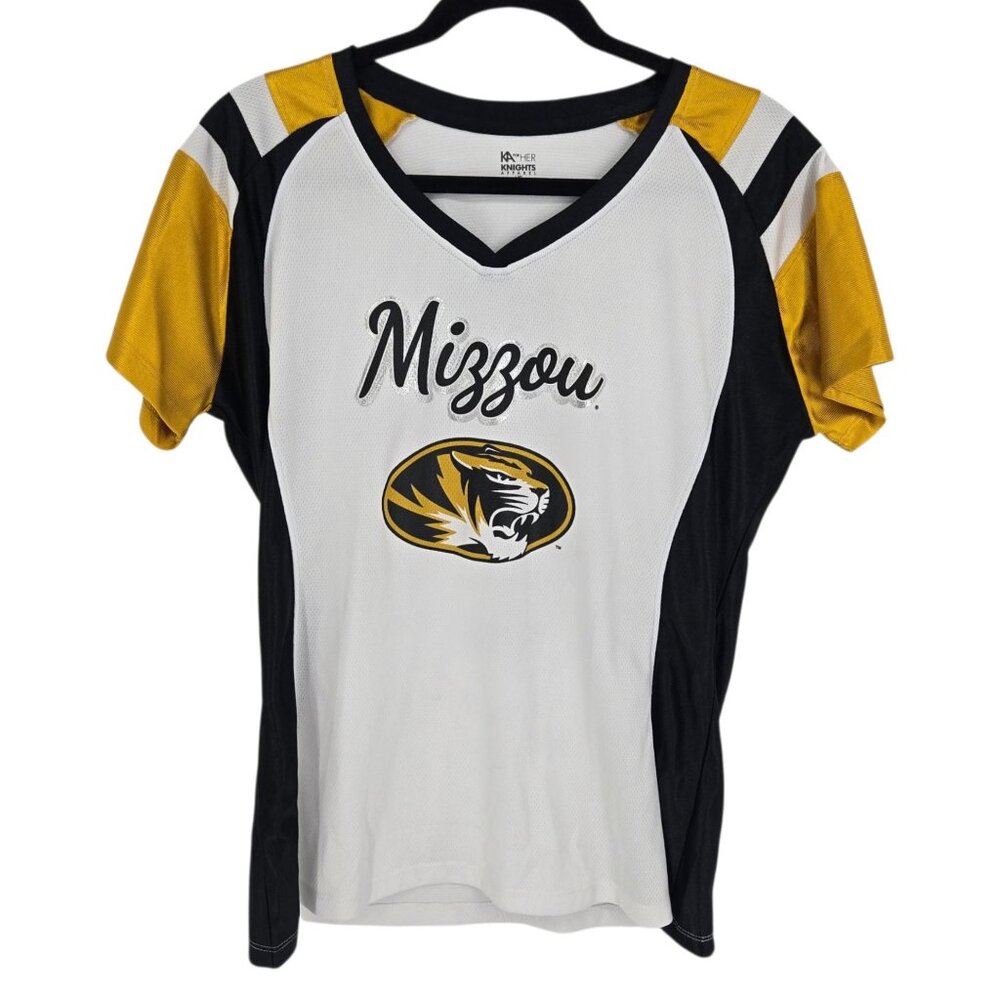 Knights apparel for her womens size Large black gold mizzou tigers jersey top